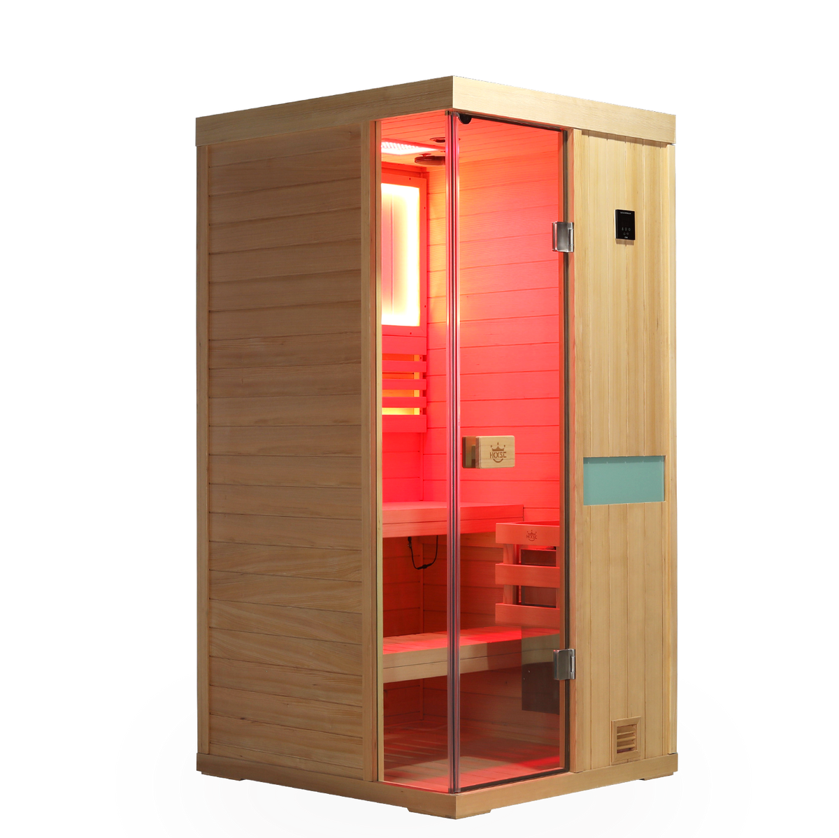 HKXSC 701SH indoor one-person hemlock steam sauna, pre-cut panels for simple home assembly