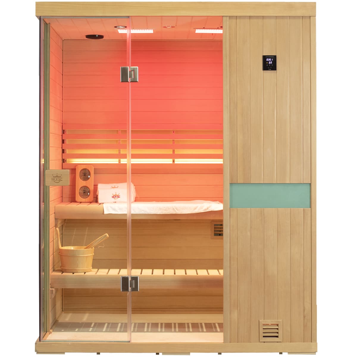 HKXSC 703SH Hemlock  2-3 Person Steam Sauna |New Upgraded-Fresh Air HKXSC-SAUNA