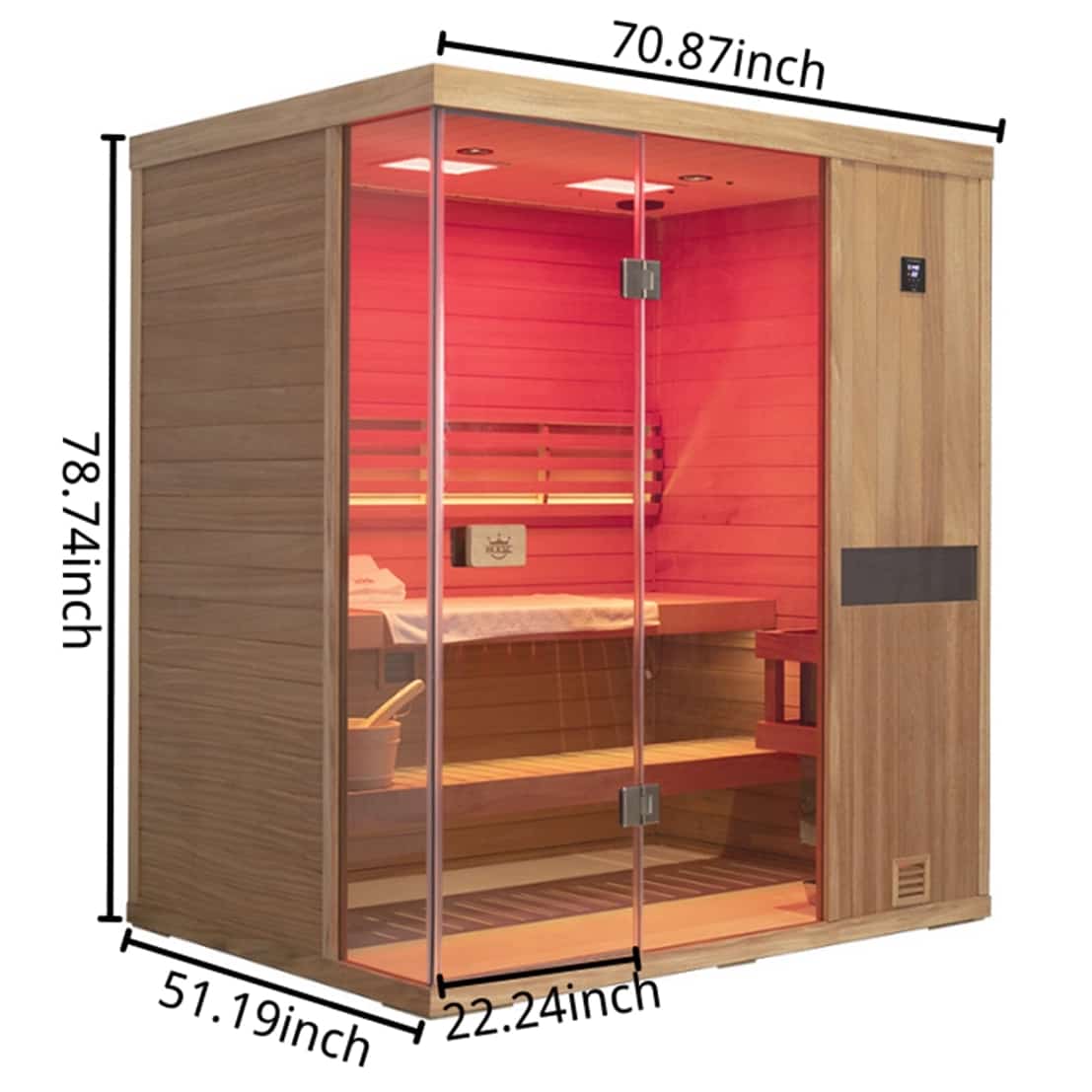 HKXSC 703ST New Upgraded Mahogany 2-3 Person Steam Sauna |  Waterproof | Pest proof HKXSC-SAUNA