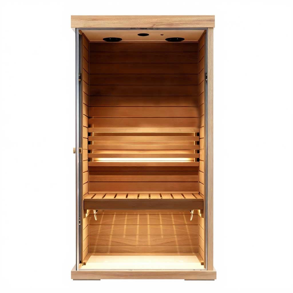 HKXSC 700ST_home_mini_mahogany_steam_sauna_Model_700ST Interior panoramic display