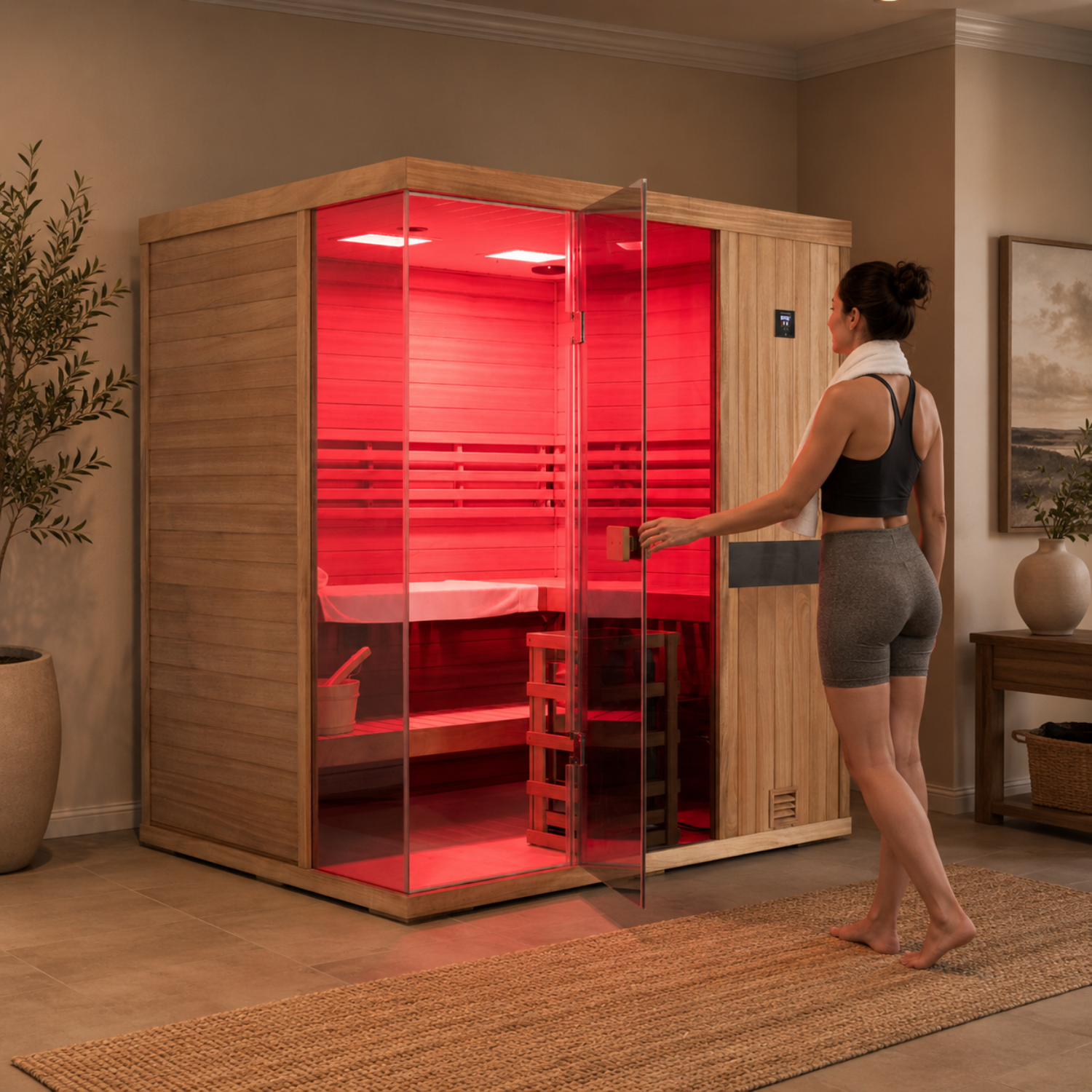 Authentic traditional European style home steam sauna restore classic wet steam bathing feeling for authentic wellness experience