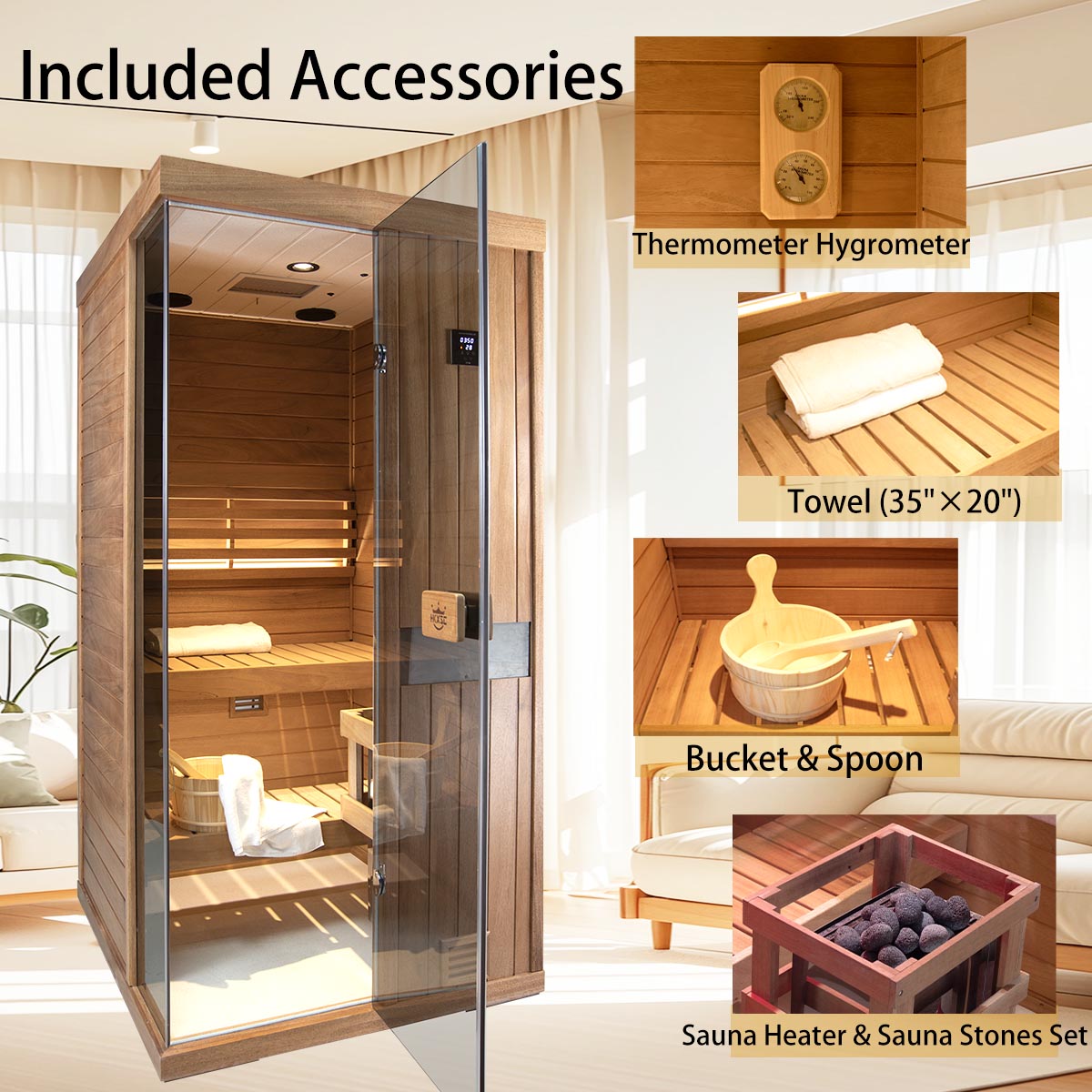 HKXSC 1 Person Indoor Steam Sauna-701ST