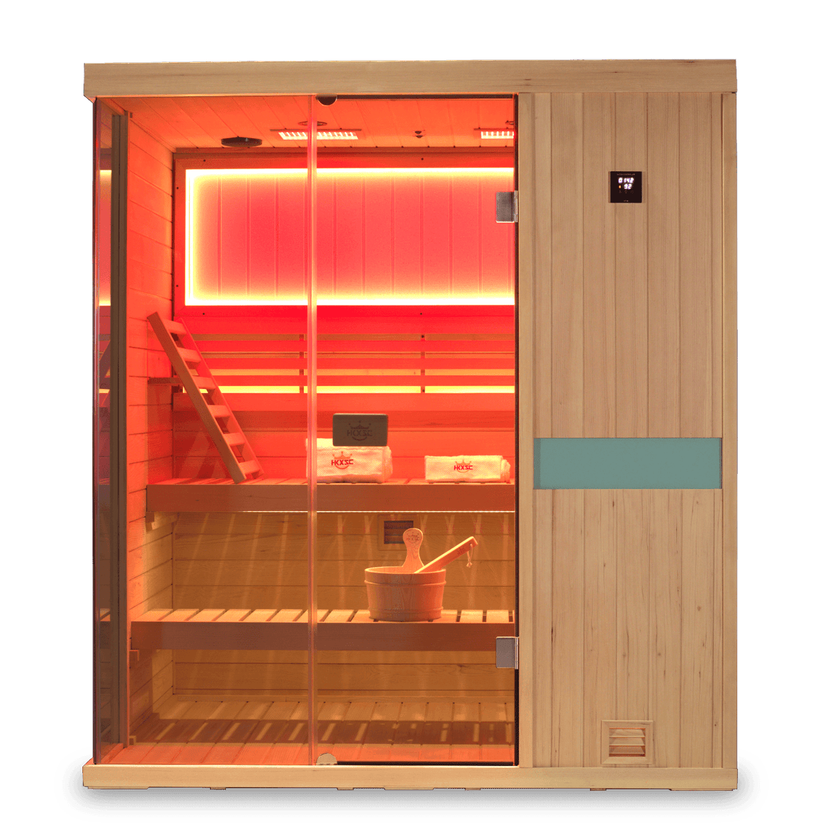 HKXSC 703SHU upgraded indoor hemlock steam sauna for post-workout recovery and relaxation