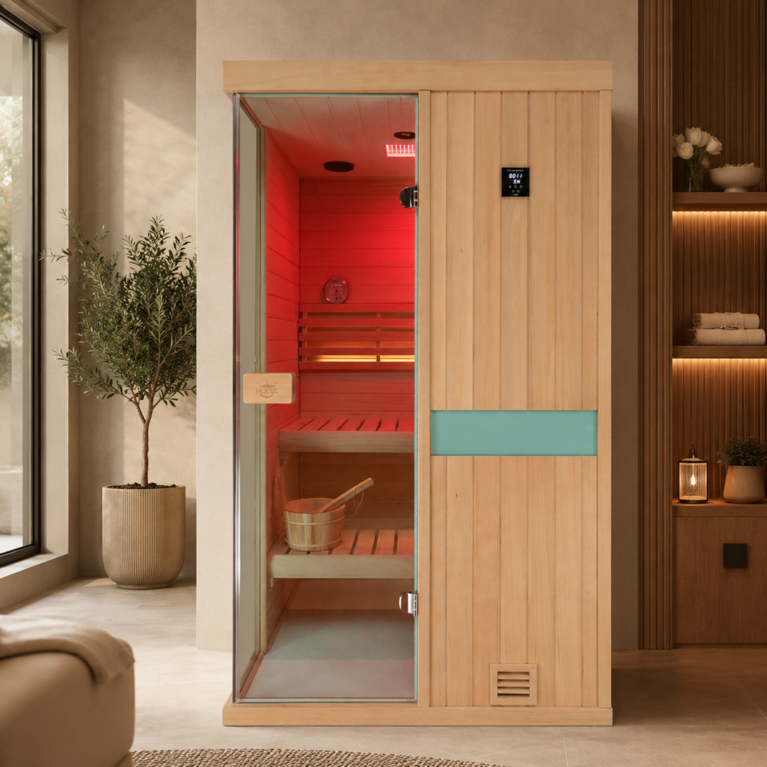 Full accessory equipped indoor steam sauna room no extra parts needed directly use after completing simple assembly work