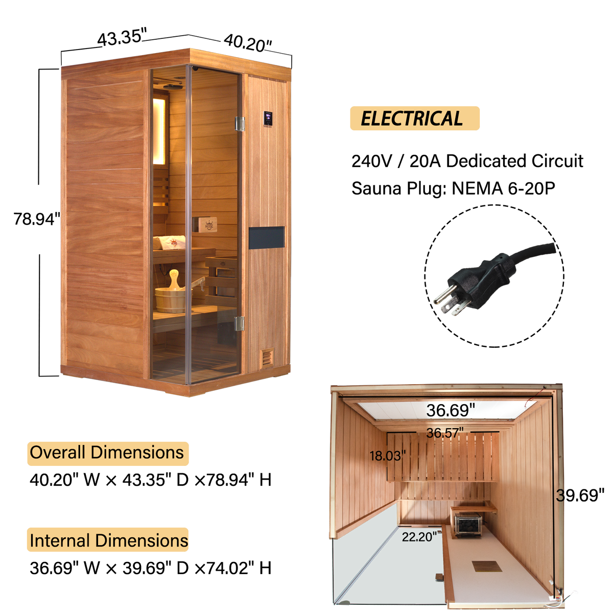 HKXSC 701ST 1-Person African mahogany sauna featuring 660nm red lights, designed for indoor home use