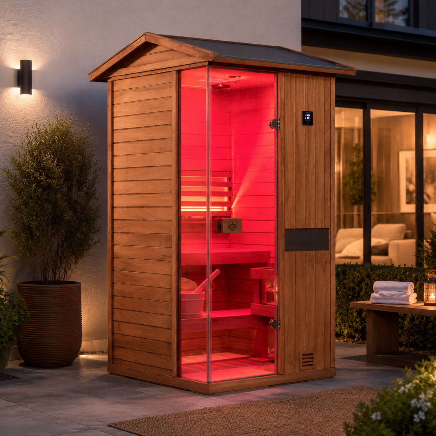 HKXSC Outdoor One Person Spacious outdoor steam sauna booth suitable for couple and family use easy self installation