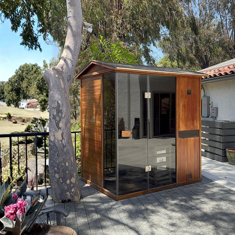 HKXSC Outdoor Steam Sauna Beautiful Steam Sauna With Negative‑Ion premium wood, negative‑ion wellness feature