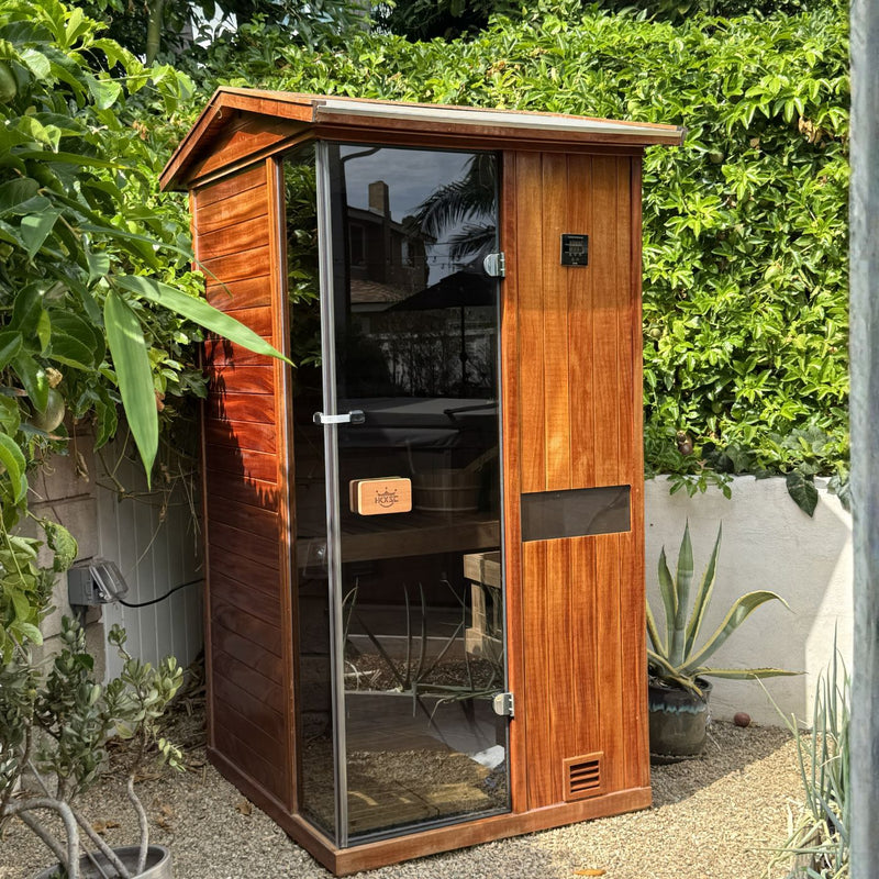 HKXSC Steam Outdoor Sauna Deep Relaxation From Our New Negative‑Ion Steam Sauna natural wood, steam ready for negative‑ion wellness session