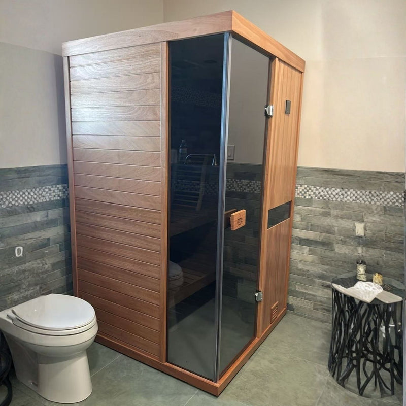 Anti-mold solid wood steam sauna for humid Florida outdoor environment