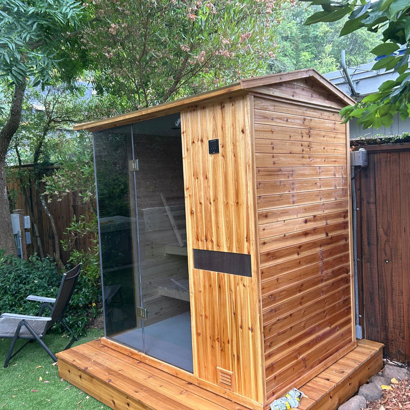HKXSC Steam Sauna Sturdy Built‑in Negative Ion Steam Sauna Cabin
Old fir steam sauna, glass hinge door, negative‑ion steam system