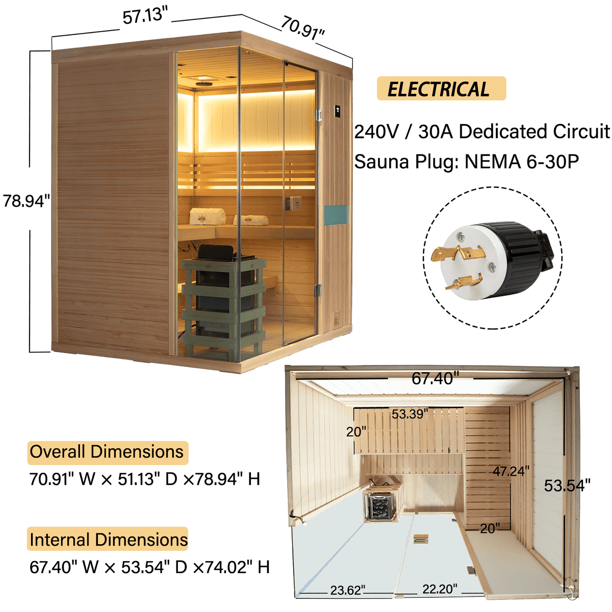 4 Person hemlock home steam spa, traditional steam sauna design, upgraded negative ion system for better air quality
