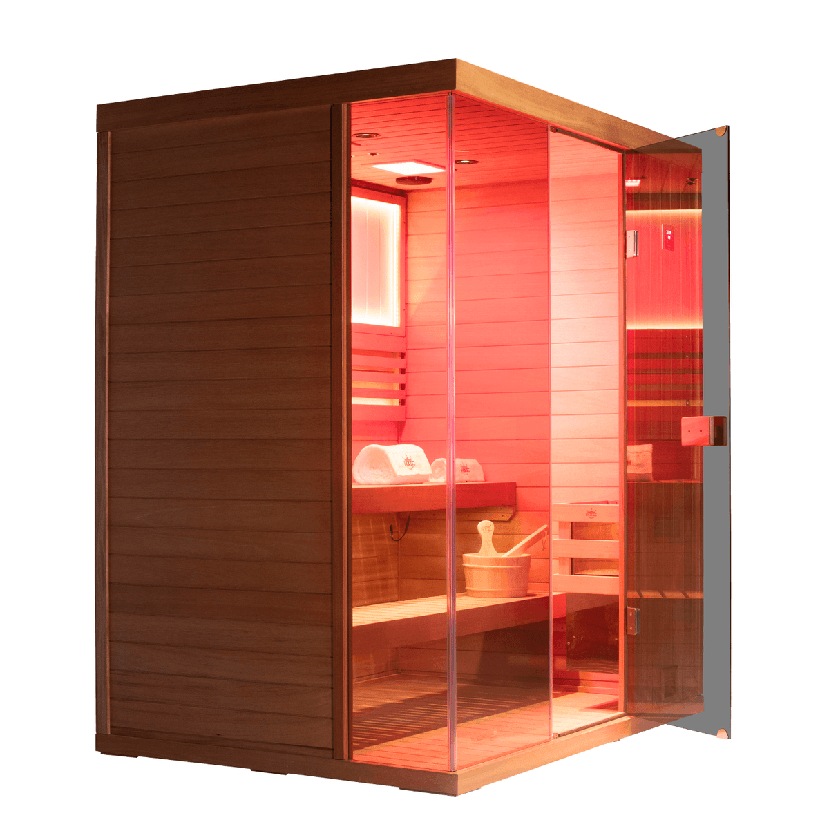 HKXSC 703STU residential indoor mahogany steam sauna, three-person upgraded model