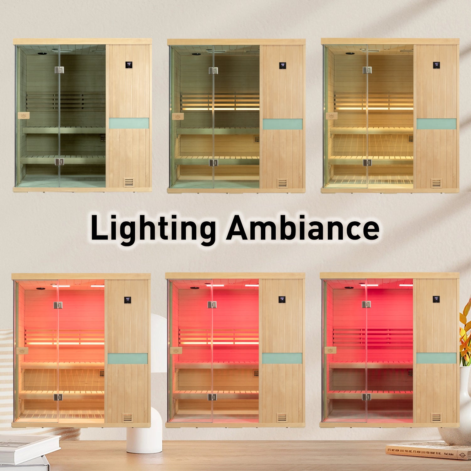 Complete sauna lighting assembly, replacement LED light for home steam sauna