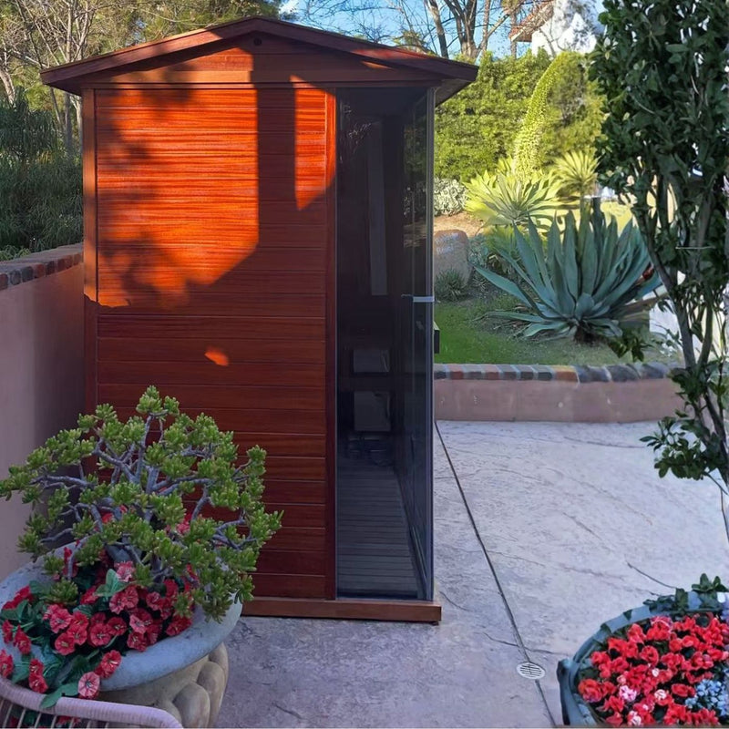 Multi-scene applicable HKXSC steam sauna, works great in open backyard gardens and dry well-ventilated garages, only needs reserved surrounding heat dissipation space and effective steam venting