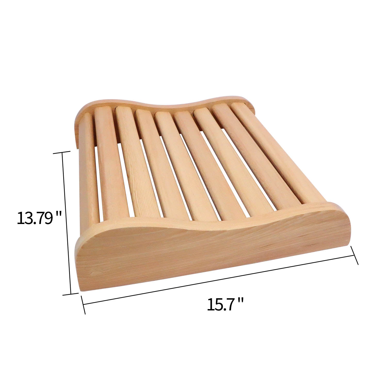 Solid hemlock wood sauna headrest pillow, durable neck rest pad fit for infrared sauna room accessories