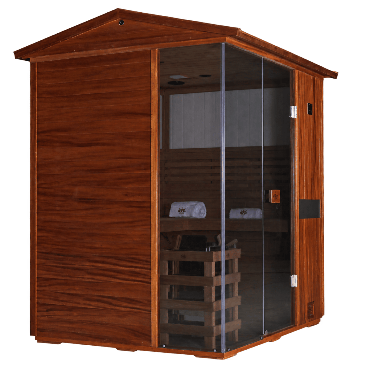 HKXSC 704VT 4-person outdoor steam sauna as backyard centerpiece for family relaxation