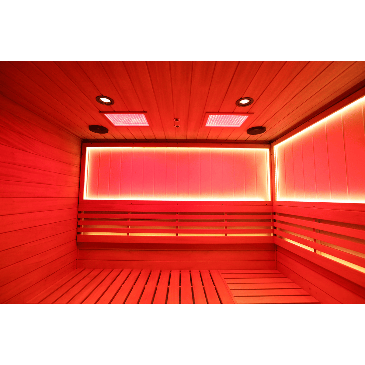 HKXSC 702VT outdoor steam sauna with negative ion and red light therapy for daily detox