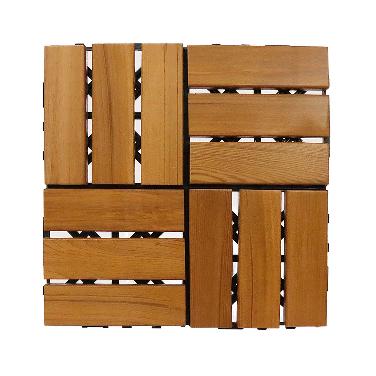 Wood Interlocking Flooring Tiles (Set of 10)