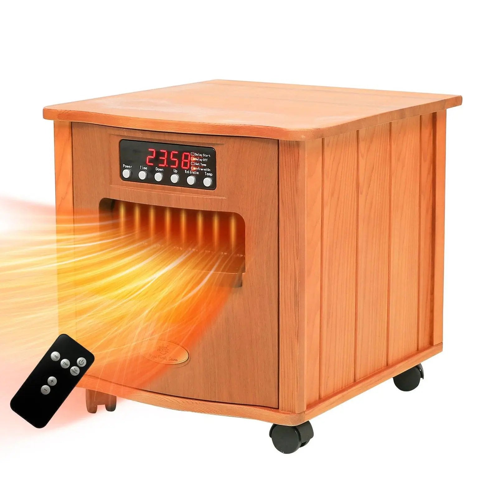 Bedside Cupboard Portable Heater In Red Cedar - HKXSC