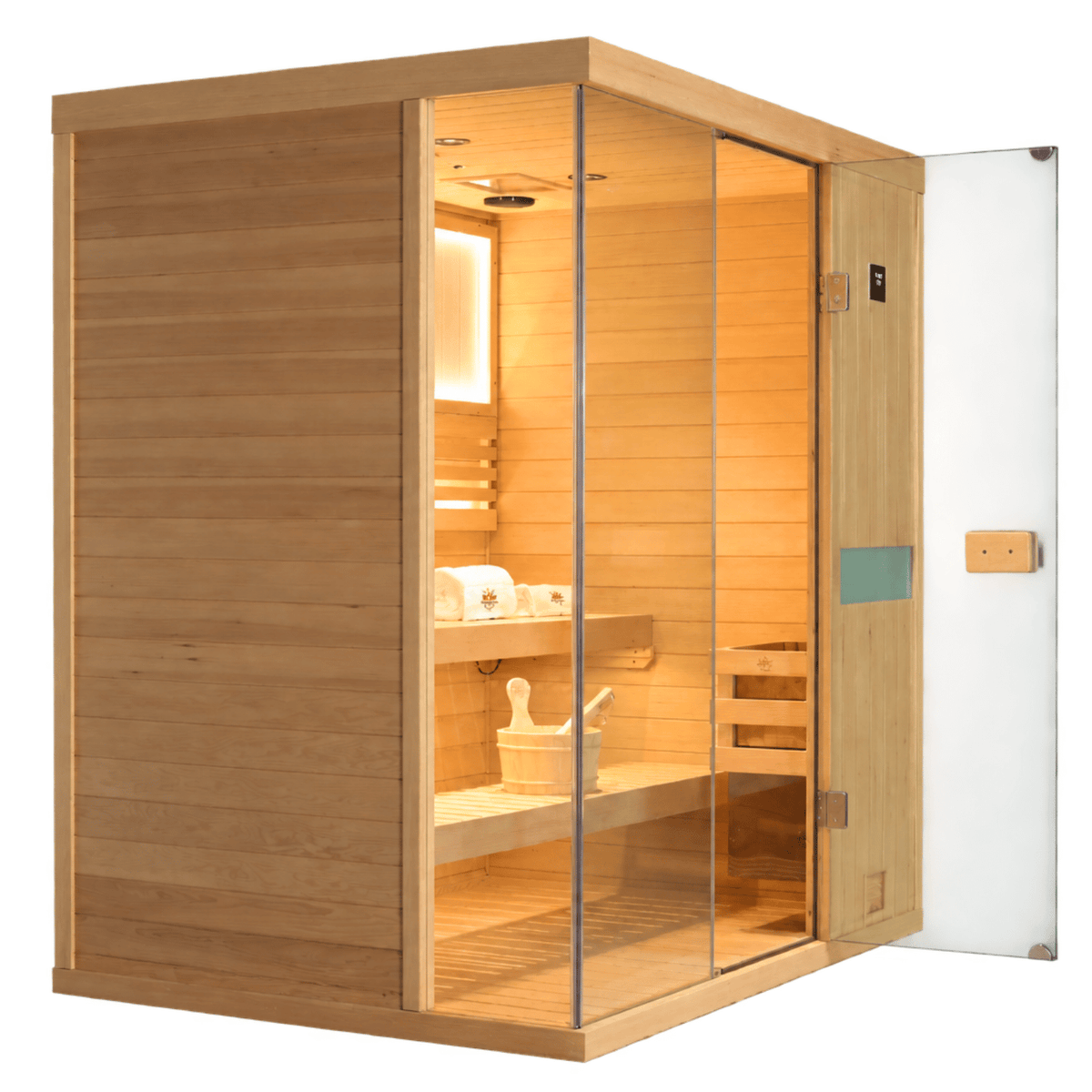 HKXSC 703SH 3-person indoor sauna with 660nm red light therapy for skin and muscle recovery