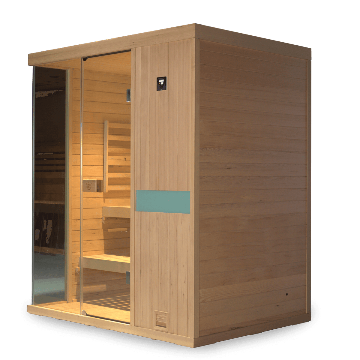 HKXSC 703SH Calm 3-person indoor Canadian Hemlock steam sauna for home wellness