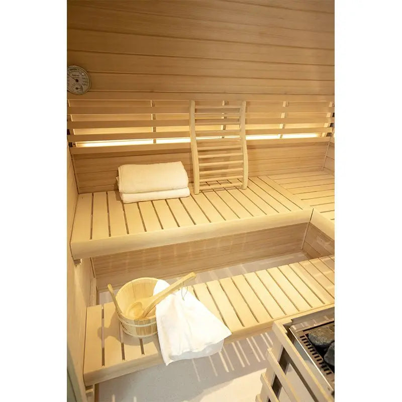 HKXSC 704SH 4 Person Traditional Sauna - Lay - Flat | Negative - Ion | Wide Vision - HKXSC - SAUNA