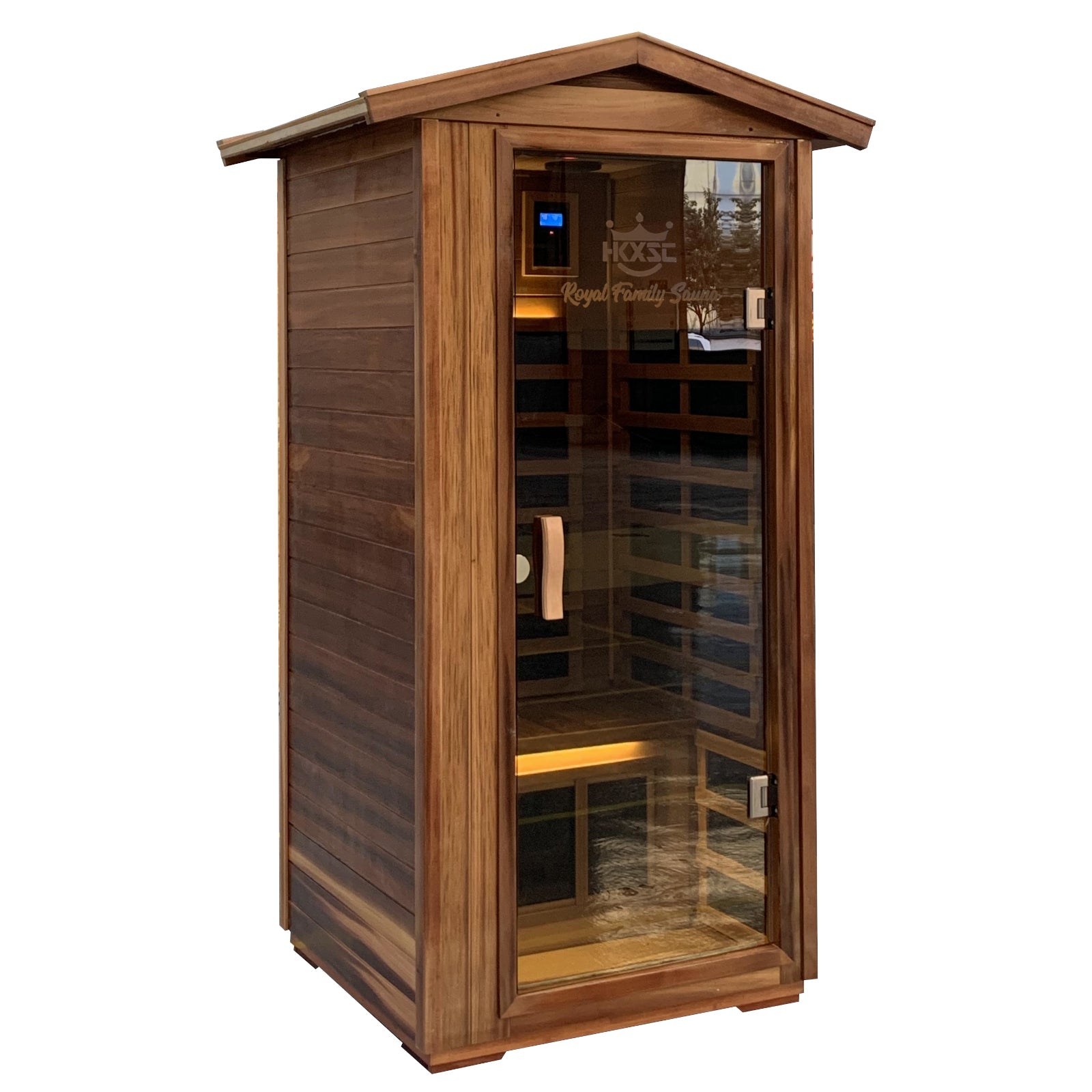 King 1 Person 100% Red Cedar Solid Wood Low EMF Infrared Sauna - HKXSC