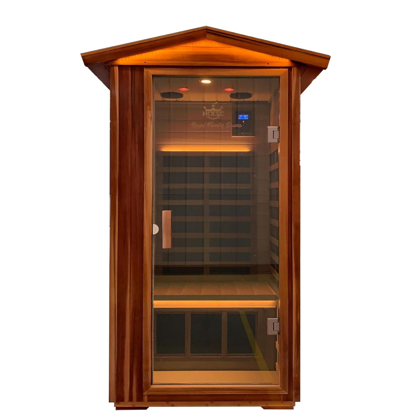 King 1 Person 100% Red Cedar Solid Wood Low EMF Infrared Sauna - HKXSC