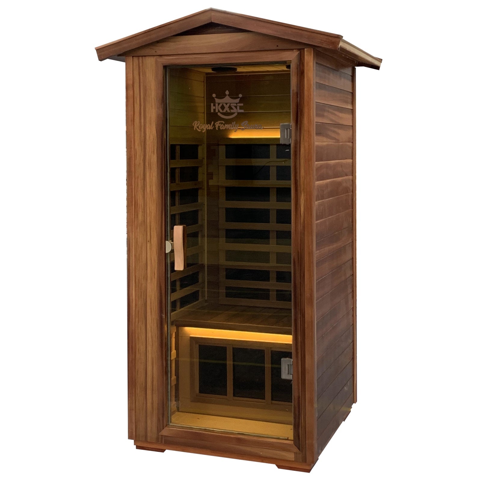 King 1 Person 100% Red Cedar Solid Wood Low EMF Infrared Sauna - HKXSC