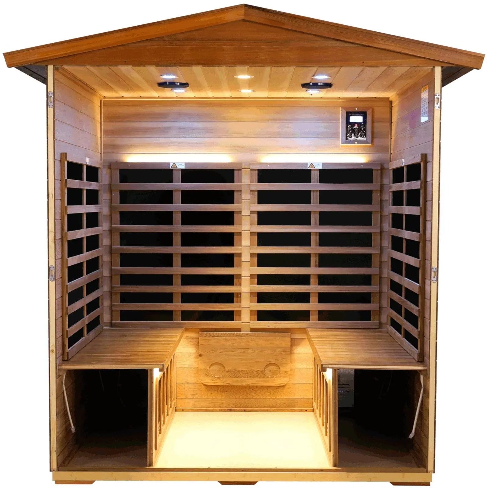 King 4 Person Red Cedar Low EMF Infrared Sauna With 360° Surround Heating - HKXSC - SAUNA