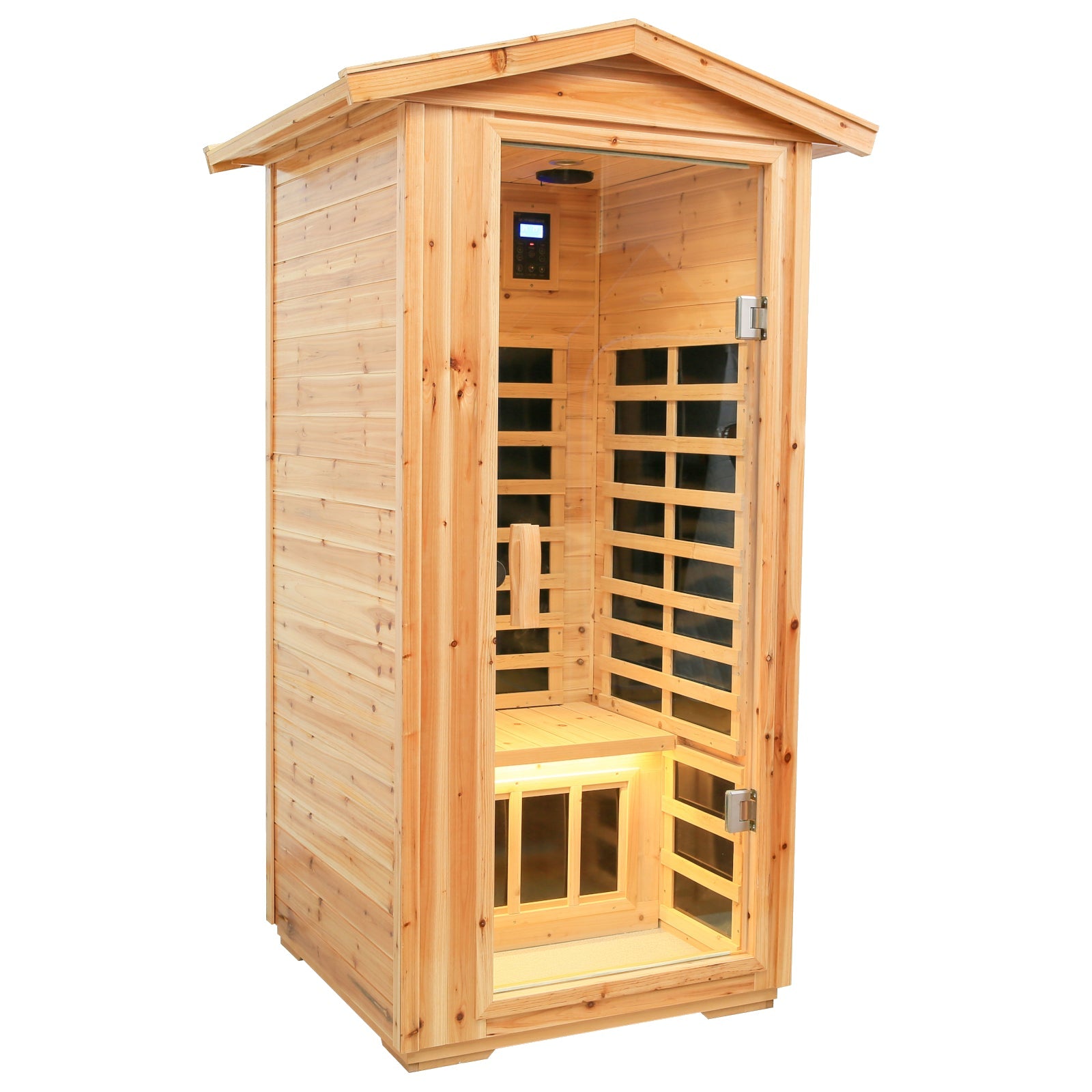 Noble 1 Person Fir Wood Infrared Sauna With 360° Surround Heating - HKXSC