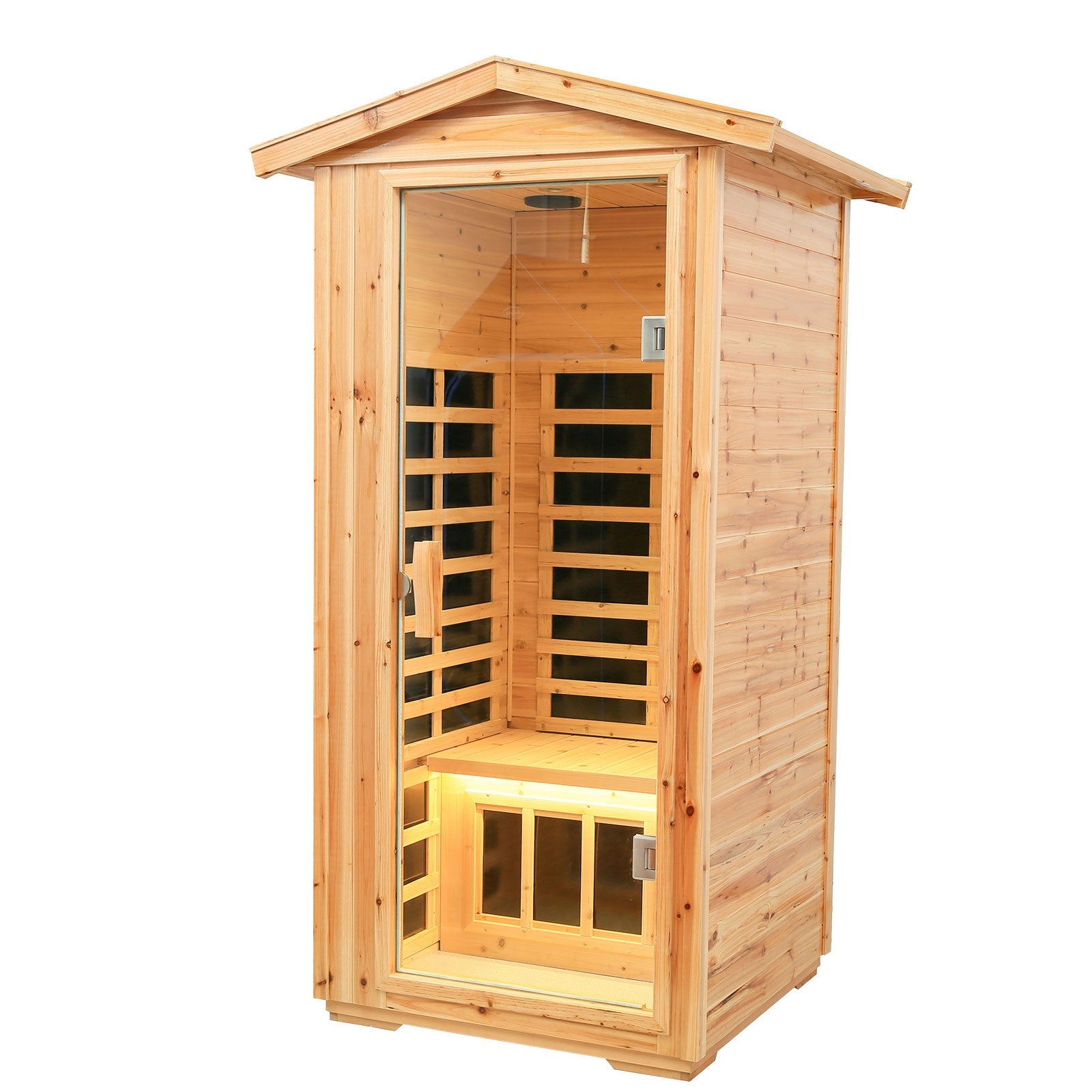 Noble 1 Person Fir Wood Infrared Sauna With 360° Surround Heating - HKXSC