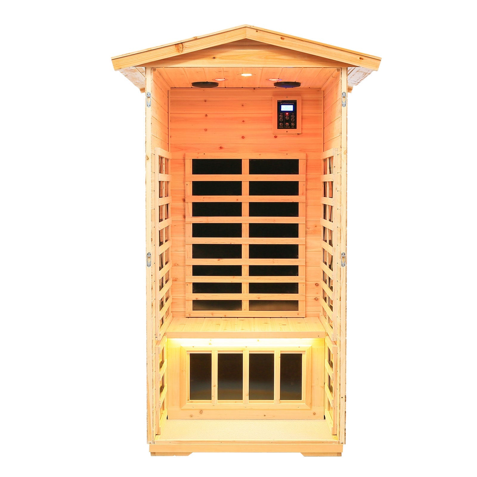 Noble 1 Person Fir Wood Infrared Sauna With 360° Surround Heating - HKXSC