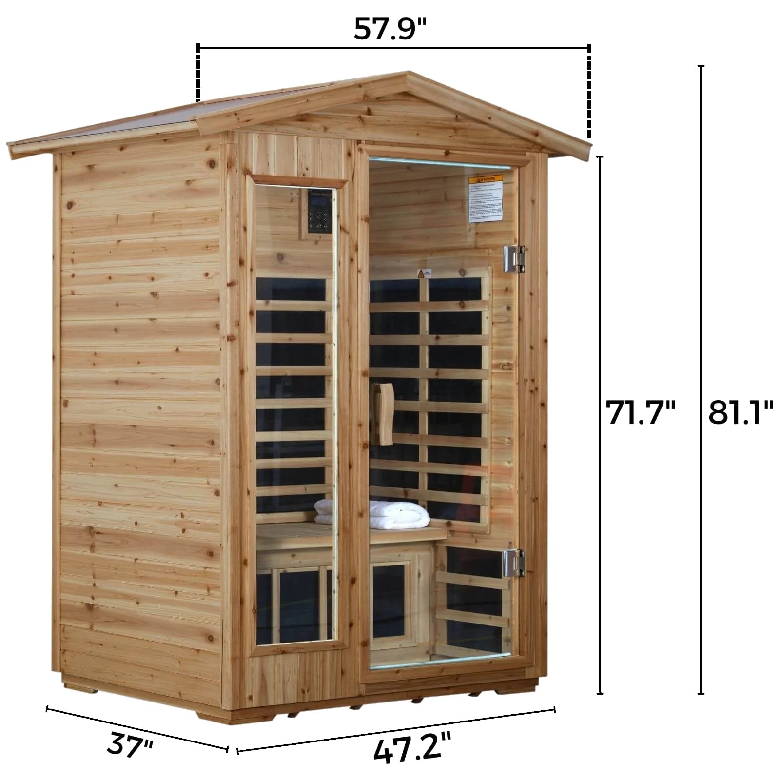 Noble 2 Person Fir Wood Infrared Sauna | 20 Minute Assembly - HKXSC