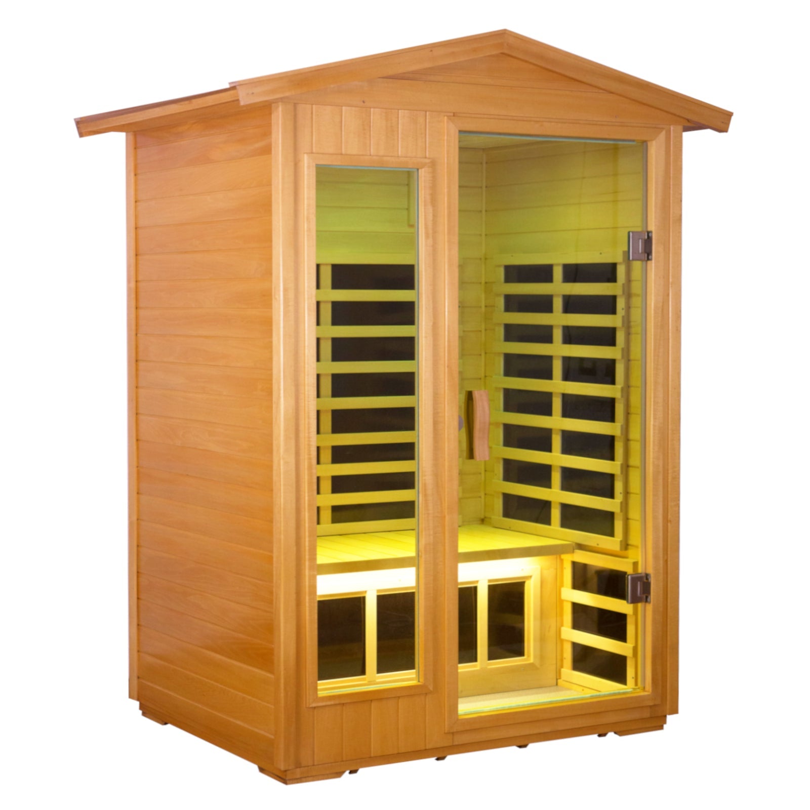 Prince 2 Person Basswood Low EMF Infrared Sauna With 6mm Tempered Door - HKXSC