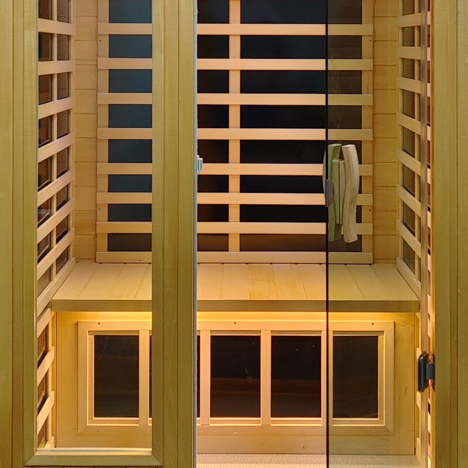 Prince 2 Person Basswood Low EMF Infrared Sauna With 6mm Tempered Door - HKXSC