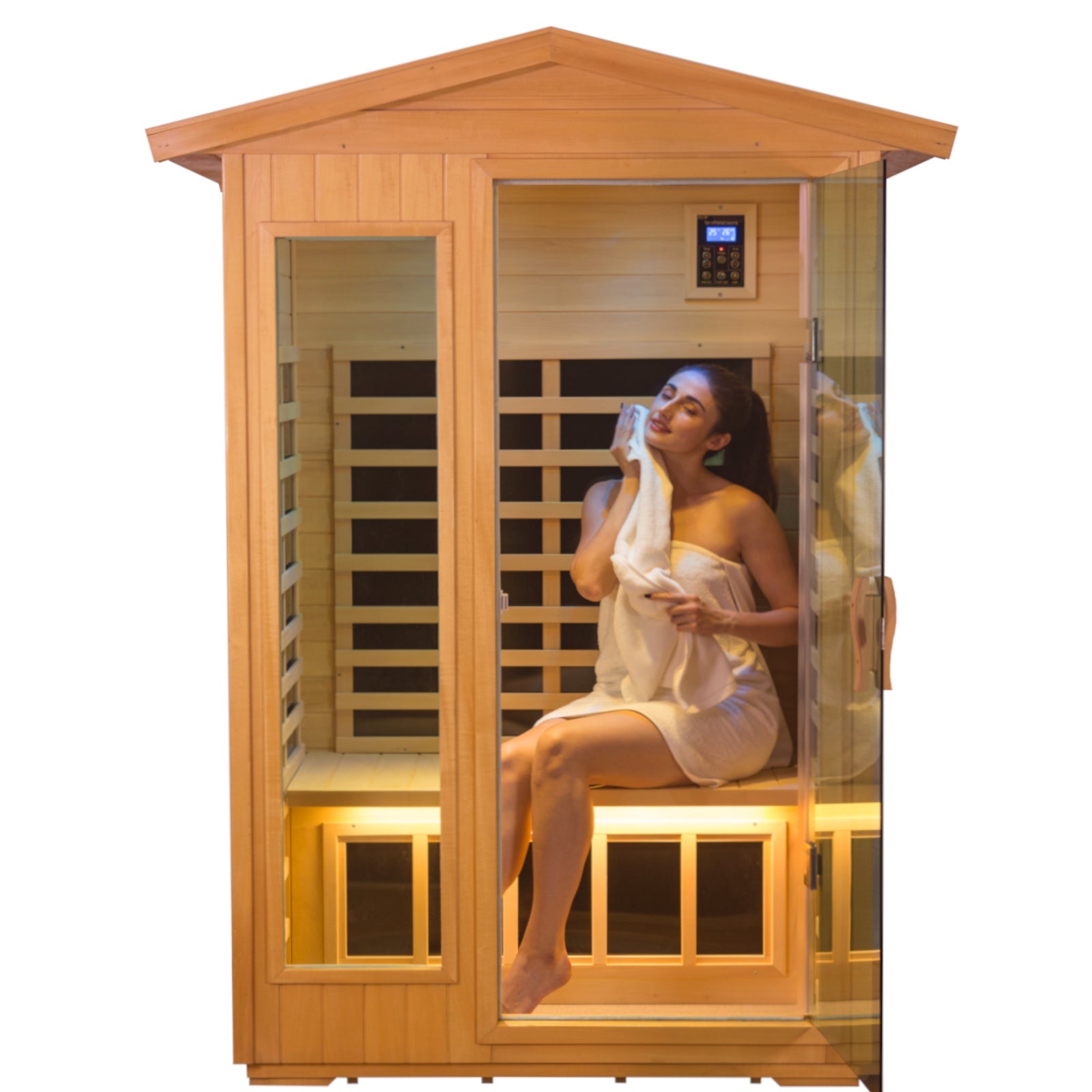 Prince 2 Person Basswood Low EMF Infrared Sauna With 6mm Tempered Door - HKXSC