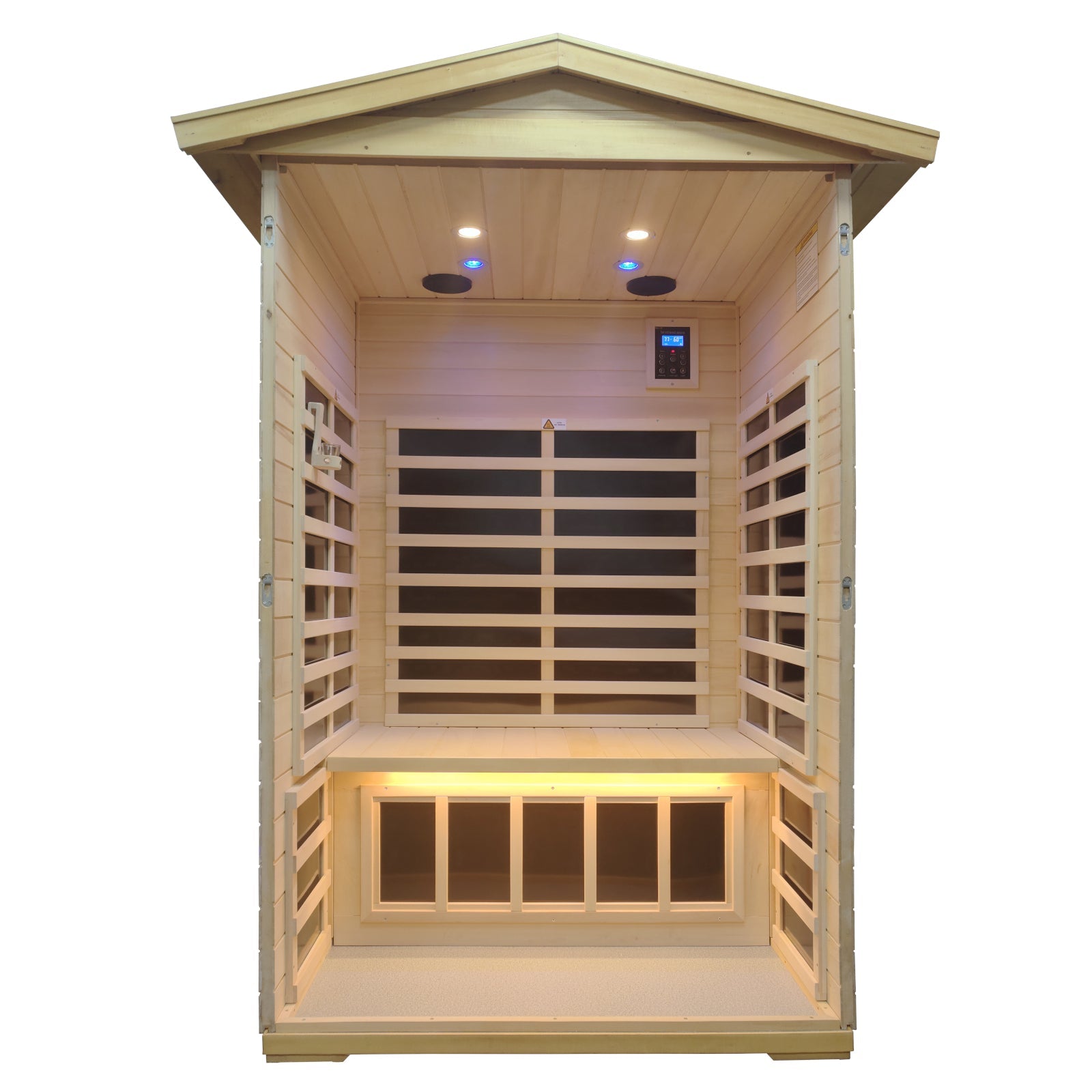 Prince 2 Person Basswood Low EMF Infrared Sauna With 6mm Tempered Door - HKXSC