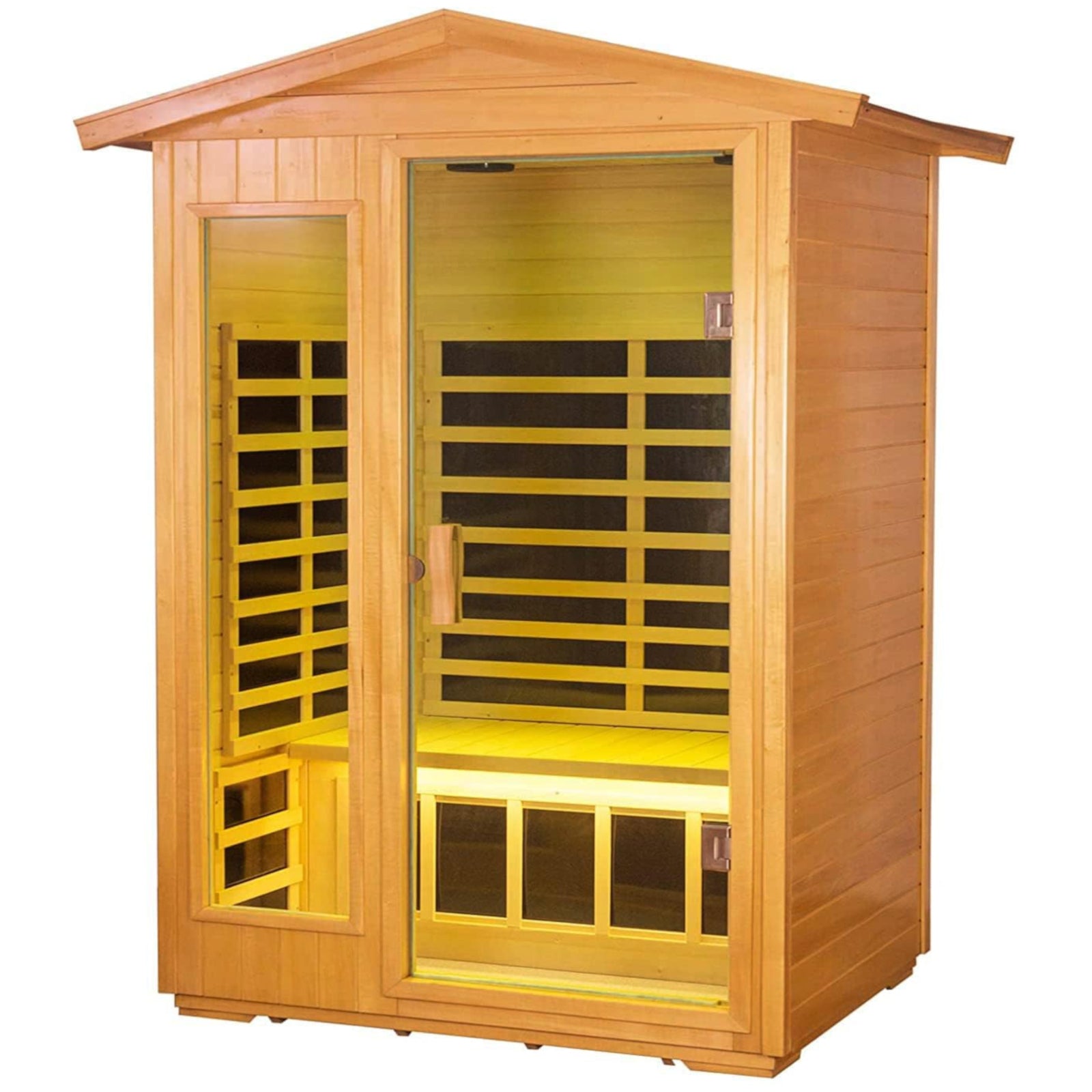 Prince 2 Person Basswood Low EMF Infrared Sauna With 6mm Tempered Door - HKXSC