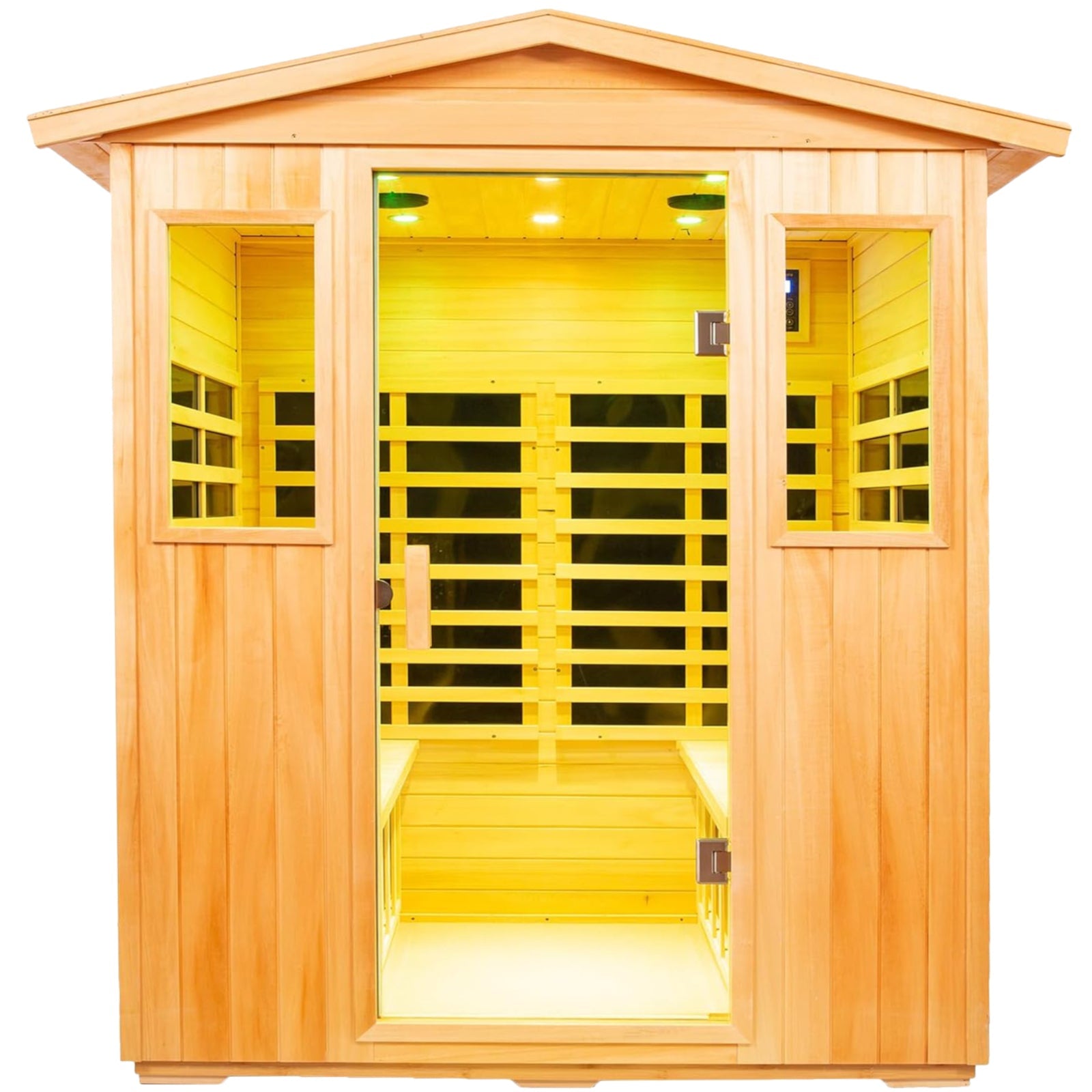 Prince 4 Person Basswood Low EMF Infrared Sauna | 2050W Carbon Heater - HKXSC