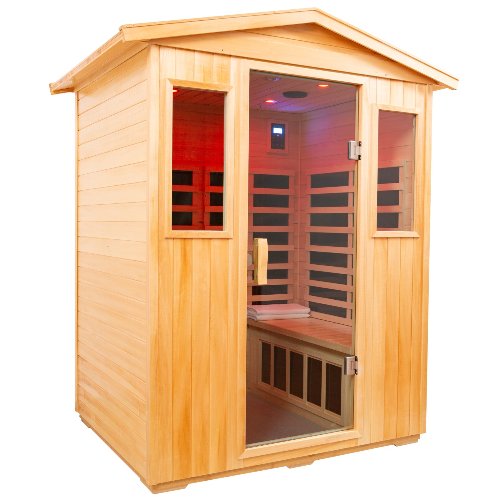 Prince 4 Person Basswood Low EMF Infrared Sauna | 2050W Carbon Heater - HKXSC