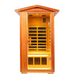 Queen 1 Person Mahogany Low EMF Infrared Sauna With 7 Color Medical Lights - HKXSC