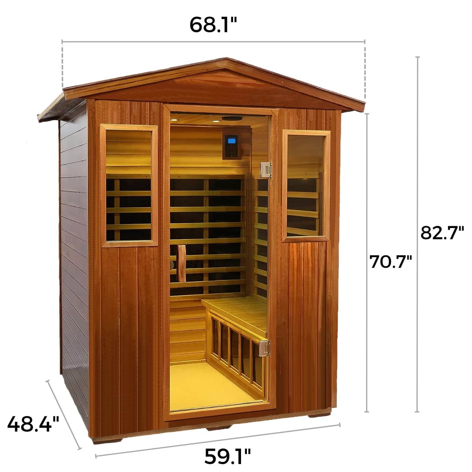 Queen 4 Person Mahogany Low EMF Infrared Sauna | 20 Minute Assembly - HKXSC