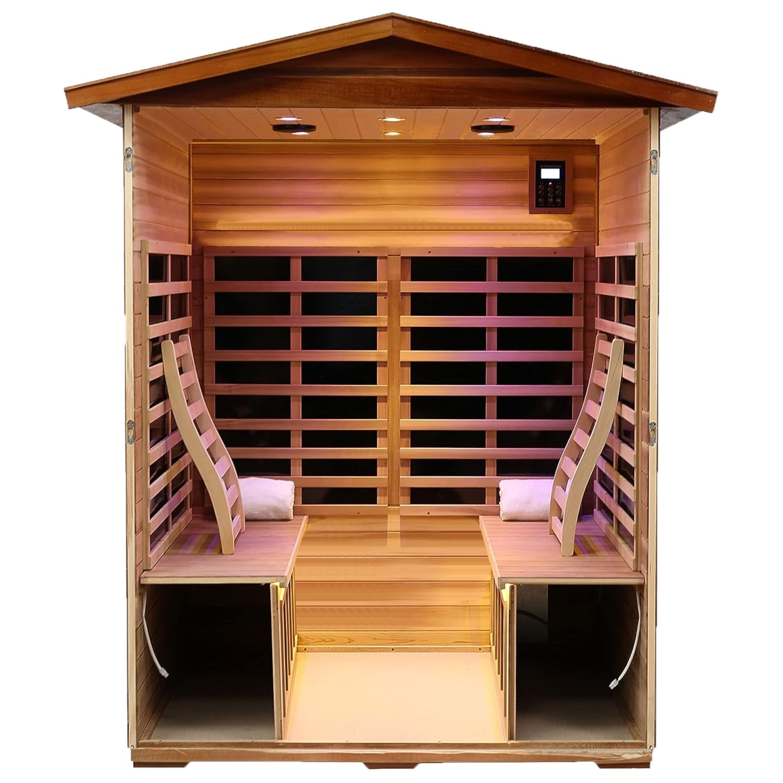 Queen 4 Person Mahogany Low EMF Infrared Sauna | 20 Minute Assembly（Sara Exclusive Purchase Link $2799） - HKXSC - SAUNA